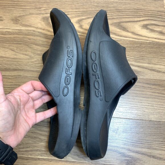 OOFOS OOahh Mens 12 W 14 Sport Flex Sandal Slide Black Strap Adjustable Unisex - Picture 4 of 10